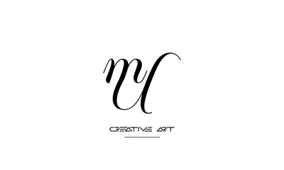 MU, UM, M, U abstract letters logo monogram