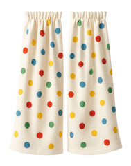 Curtains for children with colorful polka dots, suitable for a cheerful and lively atmosphere in a toddler's room.
