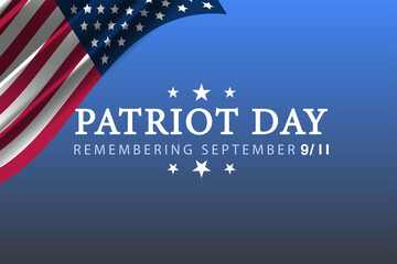 Patriot Day Tribute Banner with Star and American Flag design