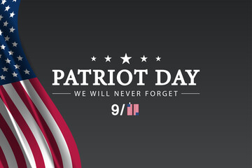 Patriot Day Black Layout with Flag Accent and Elegant Typography