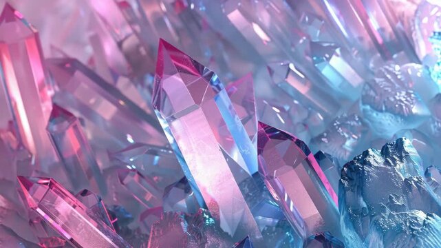 Purple and blue gemstone crystal geodes stacked together.