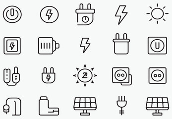Electricity and energy icons power plug