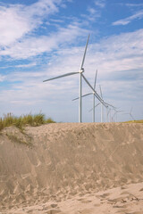 Wind turbines at Strand Maasvlakte in Holland