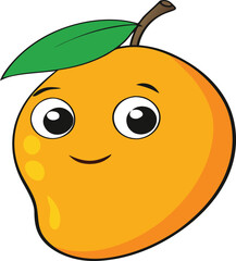 pear mango fruit cartoon character