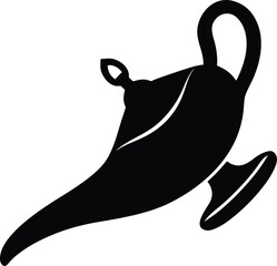 vector illustration of a black silhouette of an old lamp