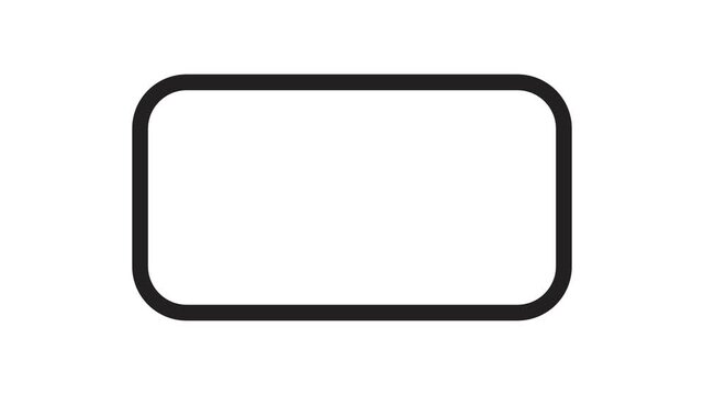 Animated PDF File Icon in Simple Outline Style with Transparent Background