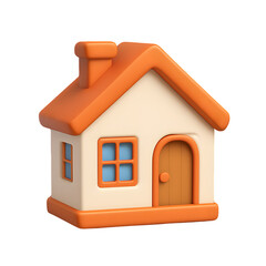 3D House Icon for Real Estate and Home Concept