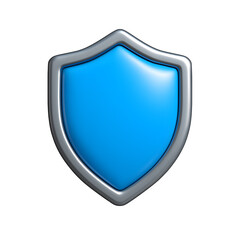 3D Security Shield Icon for Protection and Safety