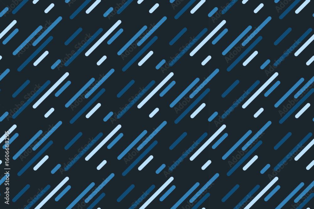 Poster abstract seamless pattern with diagonal lines in shades of blue on a dark background. perfect for we