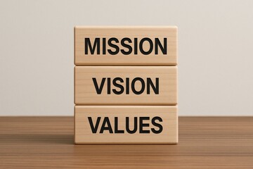 Corporate Leadership Principles Mission Vision Values in Business Strategy Clean Wall Conceptual Image