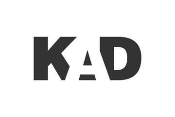 KAD logo design. Initial letter K A D bold font style for tech startups, consulting, corporate branding. Creative company name, headlines typography identity, trendy logotype.