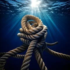 knot on a blue background