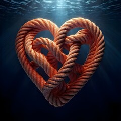 blue heart on the rope