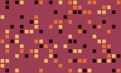 Abstract pixel art background.  Warmtoned squares create a dynamic, energetic pattern perfect for website banners, social media, or textile design.