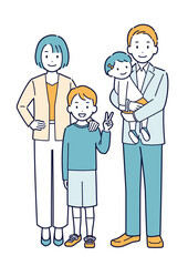 家族のイラスト＿全身
