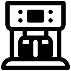 Fototapeta premium Drip coffee machine. Outlined stroke vector icon with black-filled details.
