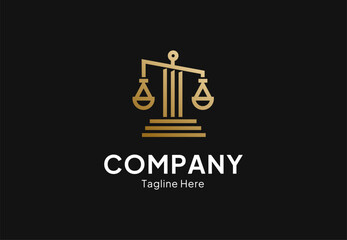 Golden Scales of Justice Law Logo Design