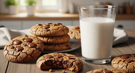  Classic Comfort: Chocolate Chip Cookies and Milk. 