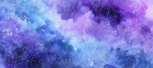 Cool purple to icy blue watercolor background 