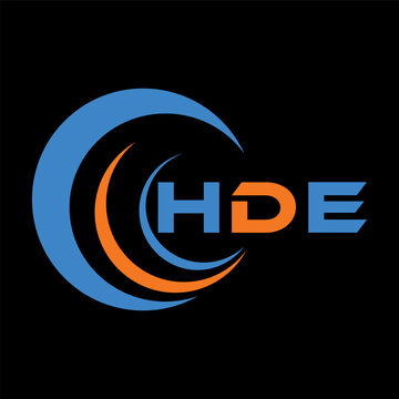 HDE letter design. HDE letter technology logo design on a Black background. HDE Monogram logo design for an entrepreneur and business