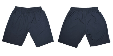 Dark Blue shorts on white background. Child Sport shorts.