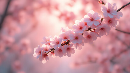 Cherry Blossom Festival in Spring. Ultra Realistic Soft Pastel Art. Beautiful Floral Landscapes. Captivating Nature Photography Ideas.
