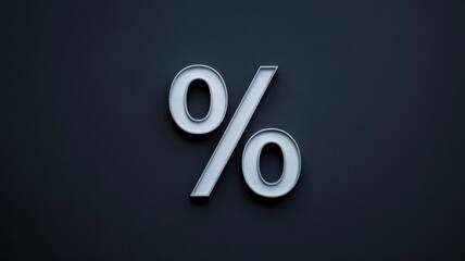 Sleek Percentage Symbol on Dark Background Minimalist Finance and Discount Concept