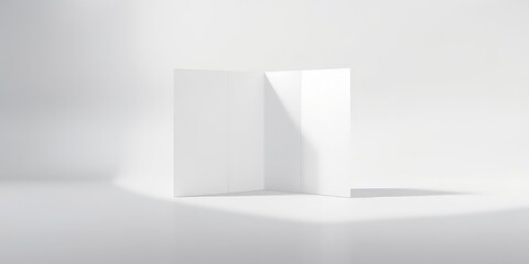 Clean and Simple Display of a White Tri-Fold Brochure Mockup on a Minimalist Bright Background for Corporate Material