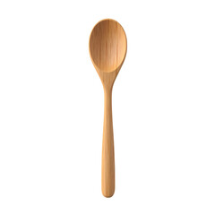 A single wooden spoon centered isolated on transparent background
