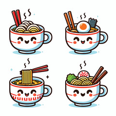 Happy cup of ramen with steam