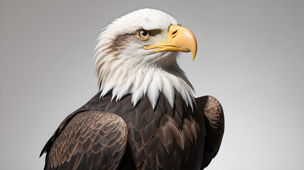 Obraz premium Illustration of close up portrait of a bald eagle
