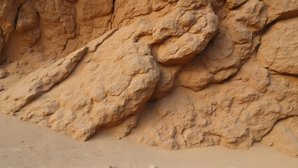 Ancient desert rock weathering patterns. Ultra realistic desert rock formations. Natural erosion effects on ancient rocks. Stunning textures of weathered desert stone.