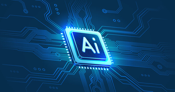 Ai chip, innovation tech, ai art technology. Vector illustration