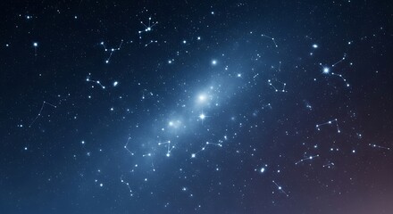 Obraz premium Starry night sky with constellations.