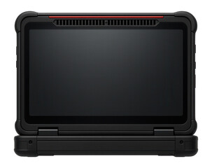 Rugged laptop with a fanless design and passive cooling vents for dusty conditions