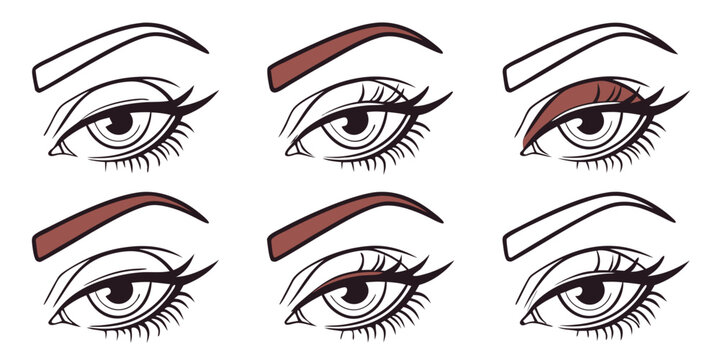 Eye makeup and eyebrow styling options