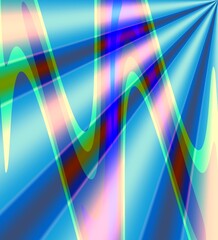 Abstract gradient lines with rainbow effect and light reflection, suitable for digital backgrounds