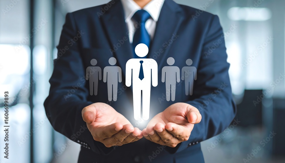 Poster individual holding a group of people in a display of unity and connection representing teamwork and 