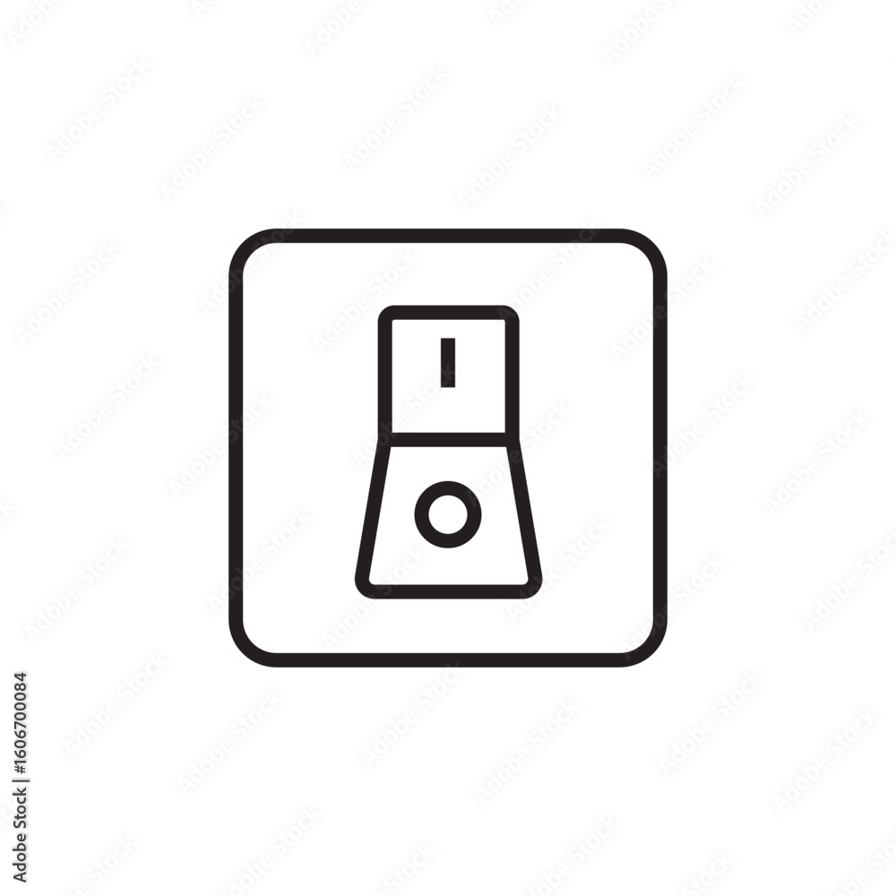 Poster switch button icon outline editable stroke line drawing eps