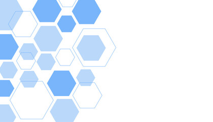 Abstract blue hexagon shape for frame illustration design