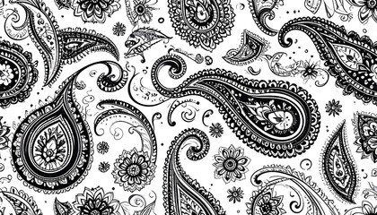 Black and white paisley pattern