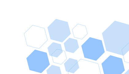 Abstract blue hexagon shape for frame illustration design