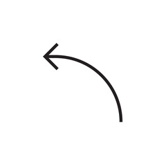 turn left arrow icon outline editable stroke line drawing eps