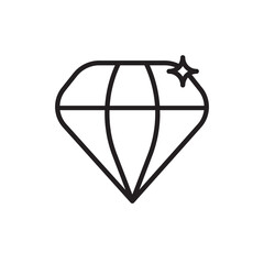 diamond icon outline editable stroke line drawing eps