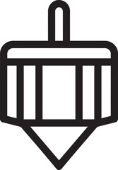 Traditional Dreidel Silhouette Vector | Black Jewish Holiday Icon