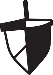 Traditional Dreidel Silhouette Vector | Black Jewish Holiday Icon