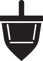 Traditional Dreidel Silhouette Vector | Black Jewish Holiday Icon