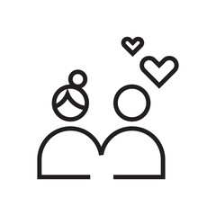 couple heart shape icon outline editable stroke line drawing eps