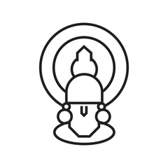 kathakali icon outline editable stroke line drawing eps