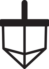 Traditional Dreidel Silhouette Vector | Black Jewish Holiday Icon